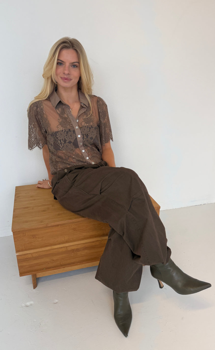 Continue Skjorte - Paloma Lace - Caramel