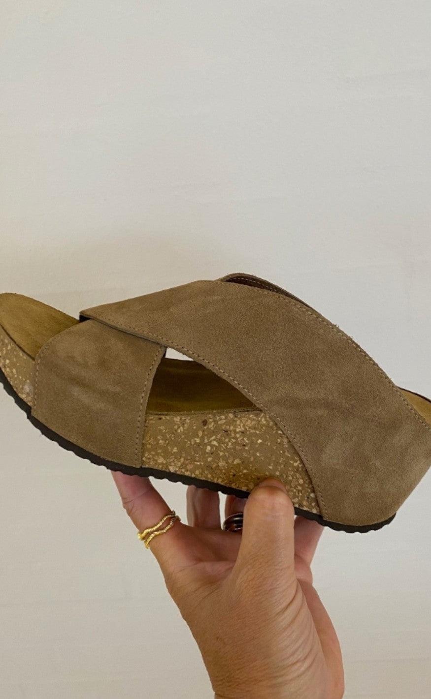 Copehagen Shoes Sandaler - Frances 23 Suede - Dark Beige