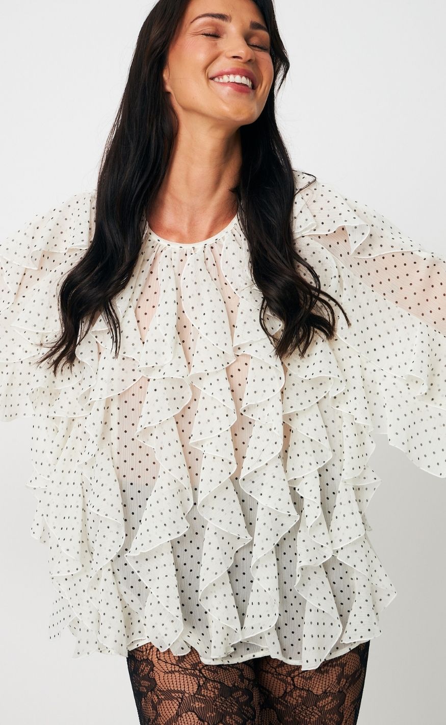Cras Bluse - Rya - Ivory Mini Dot