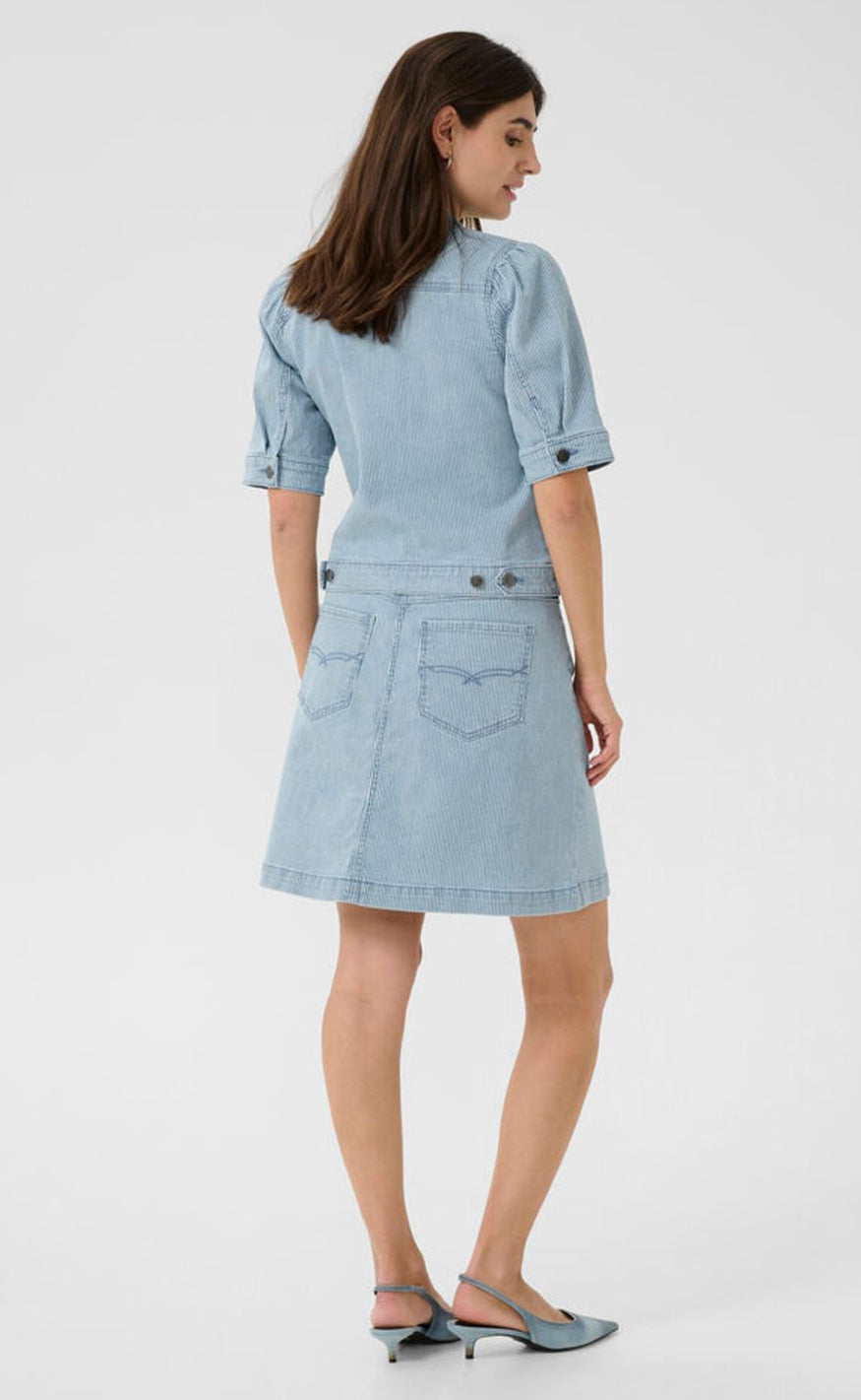Culture Jakke - Milky SS - Blue/White Stripe