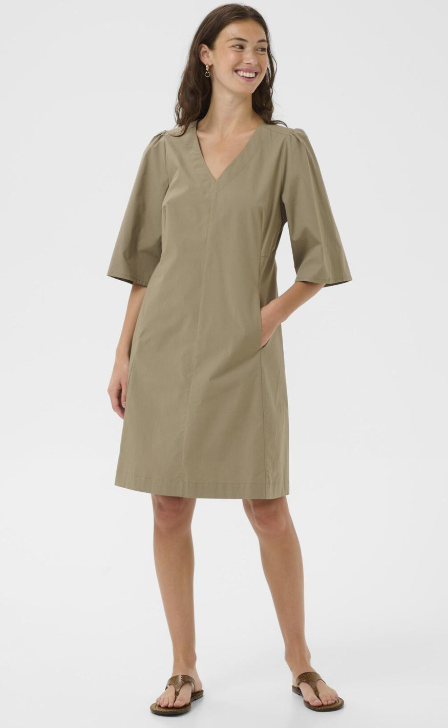 Culture Kjole - Ubendine - Dusky Green