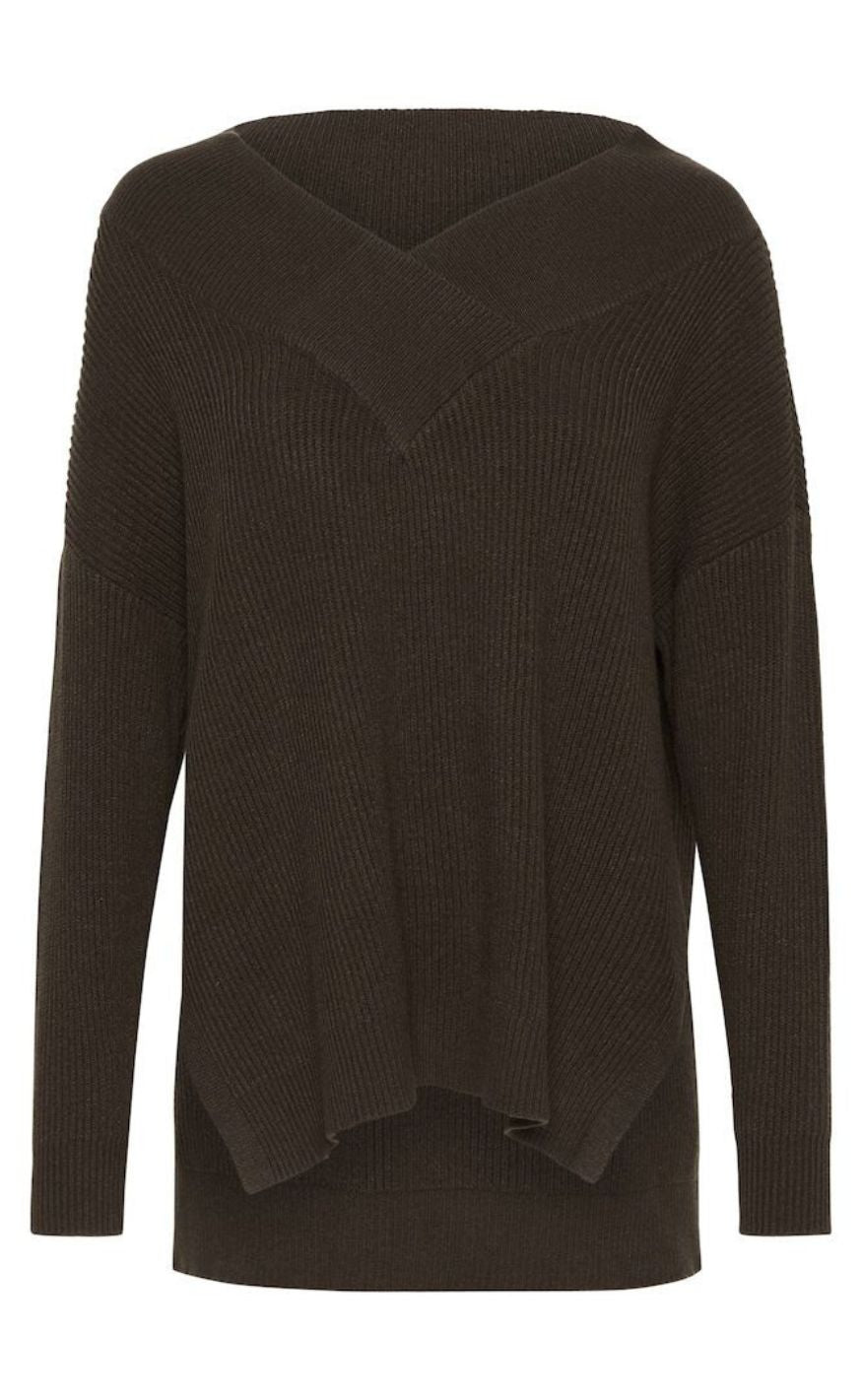 Culture Strik - Olivia V-neck - Demitasse Melange