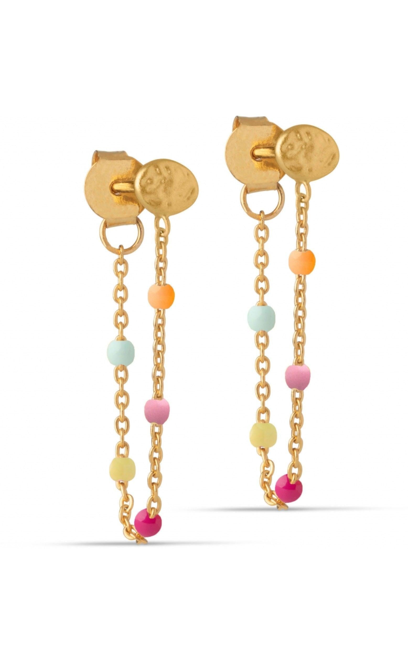 ENAMEL Copenhagen Øreringe - Lola - Rainbow Gold Colour