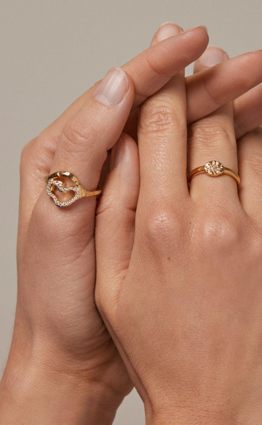 ENAMEL Copenhagen Ring - Vera - Clear/Gold Colour