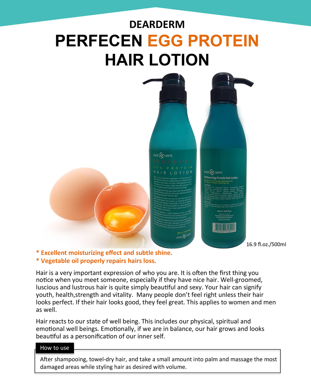 HYSSOP- EGG PROTEIN- HAIR LOTION-1PC