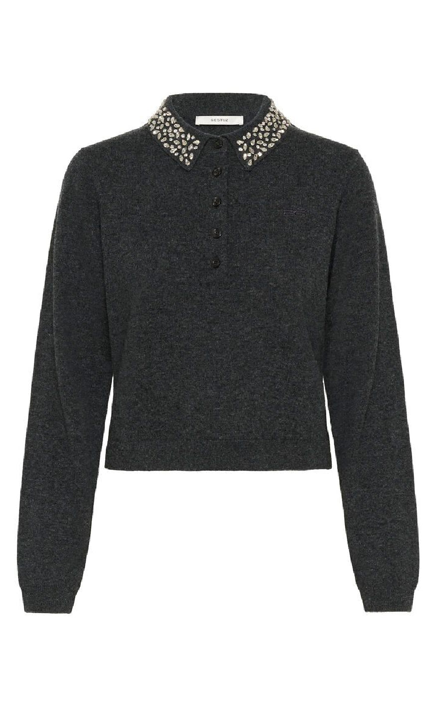 Gestuz Pullover - Manzi - Deep Graphite Melange