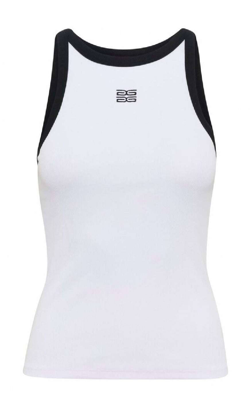 Gestuz Top - Drew Contrast Logo - Bright White