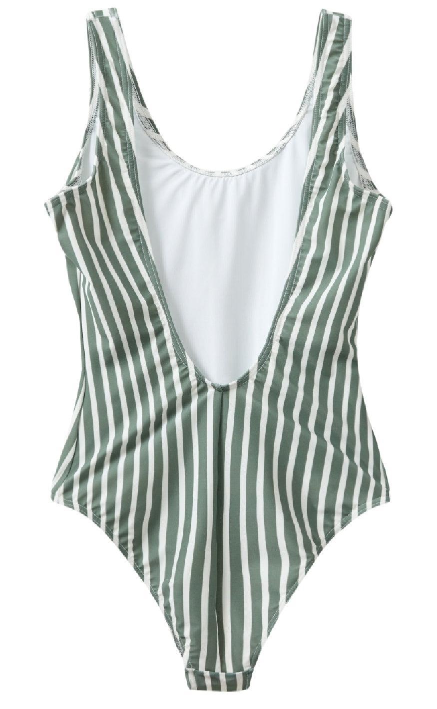 H2O Badedragt - Stripe Swim - Army