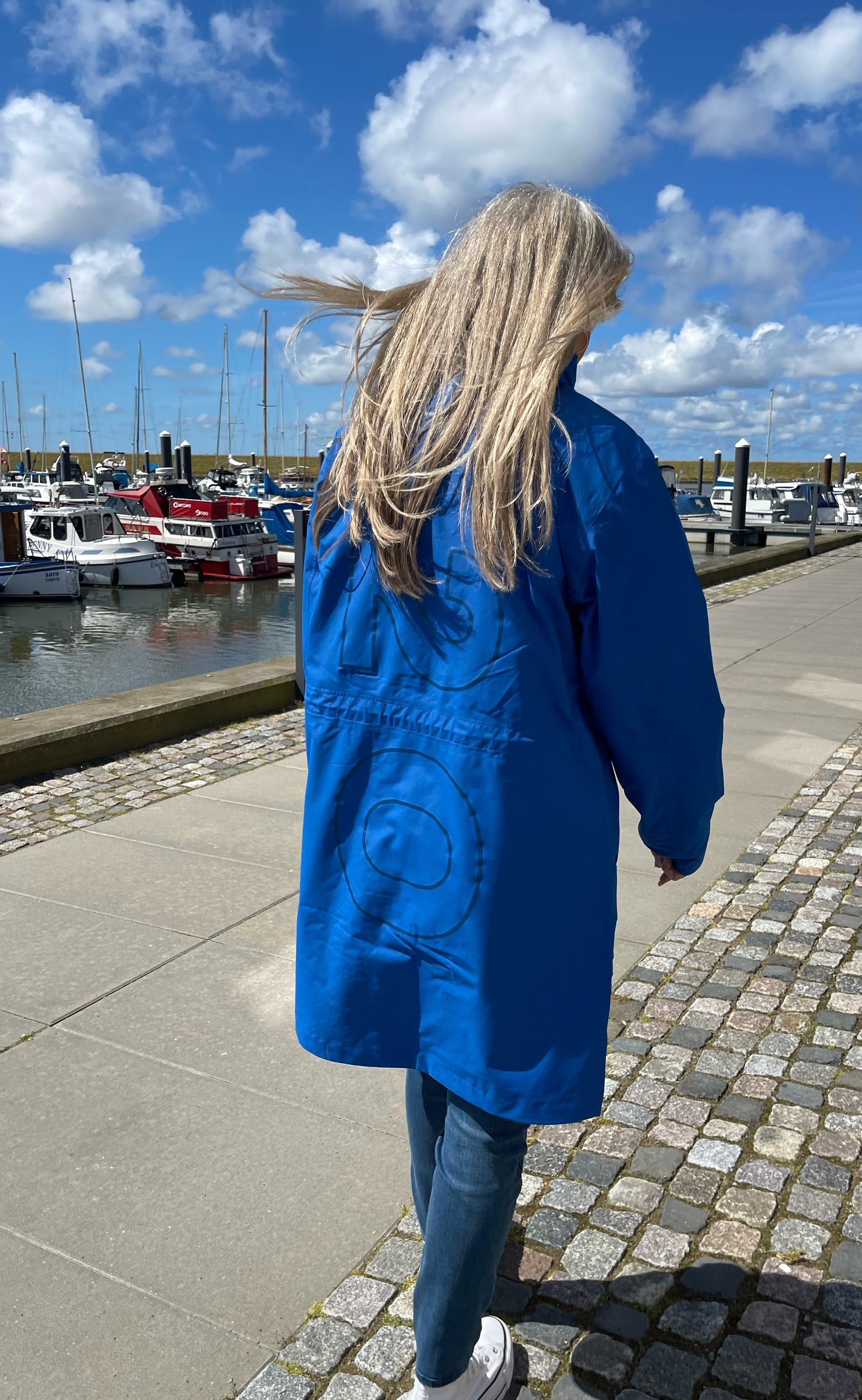H2O Regnjakke - Rømø Long Unisex - Blue