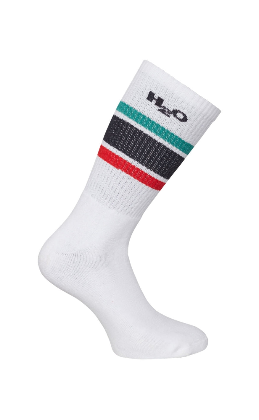 H2O Strømper - Crew - White/Green/red/Navy