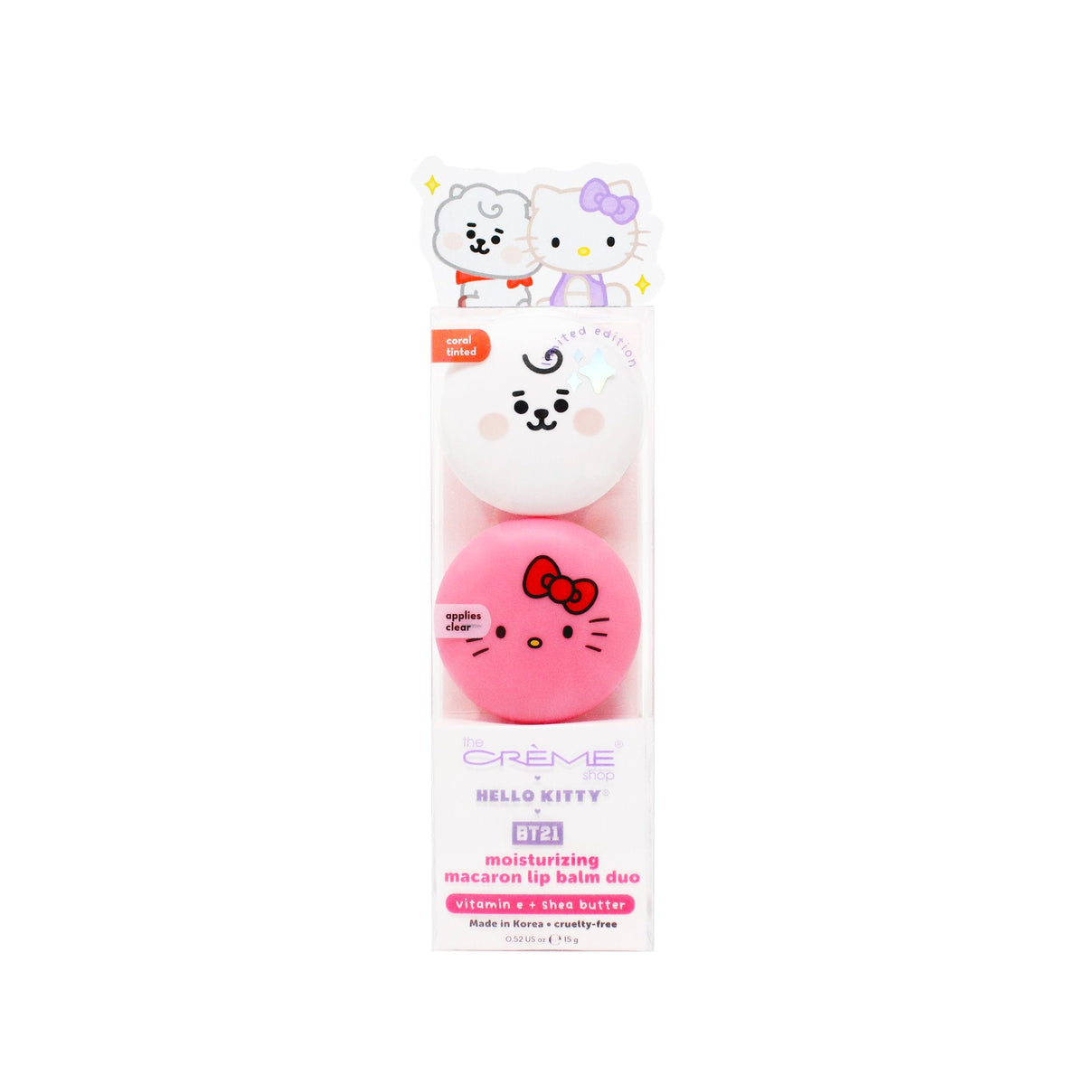 THE CREME SHOP - HELLO KITY & BT21 MOISTURIZING MACARON LIP BALM DUO