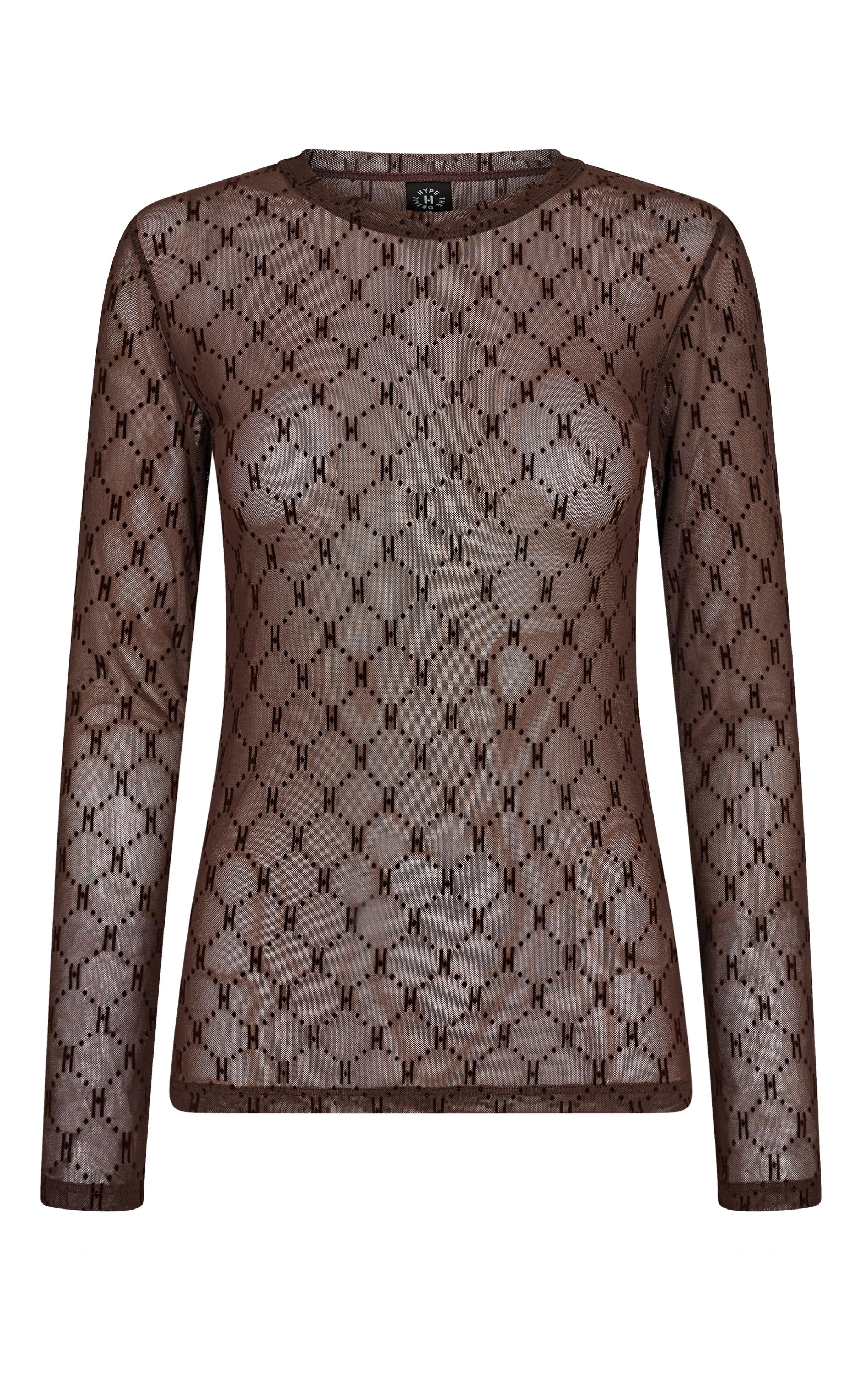 Hype The Detail Bluse - Mesh - Brown