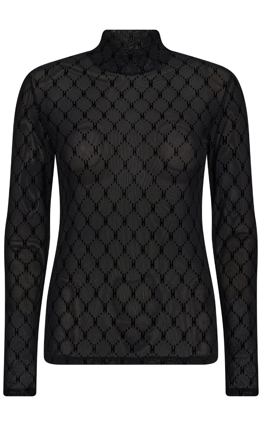 Hype The Detail Bluse - Mesh Turtle Neck - Black