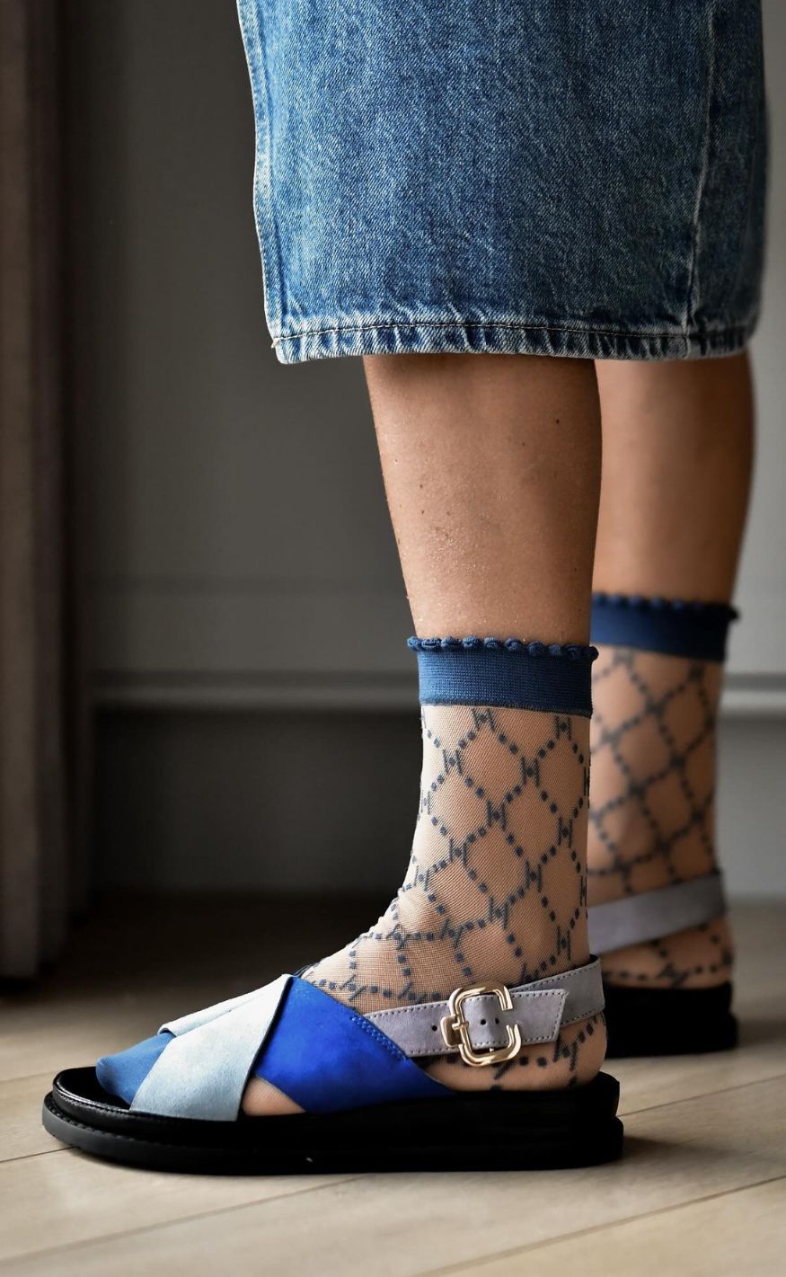 Hype The Detail Strømper - Logo 25 Denier - Denim Blue