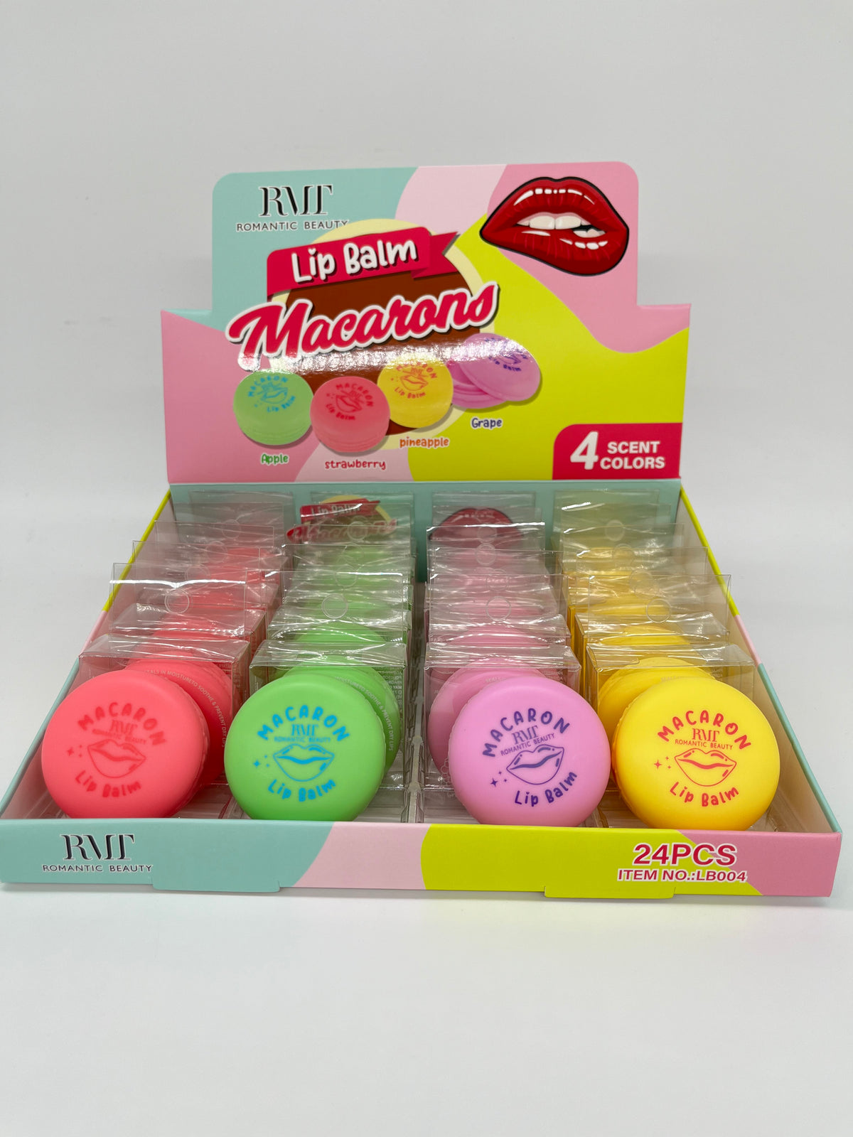 ROMANTIC BEAUTY- MACARONS- LIP BALM - DISPLAY(24PCS)