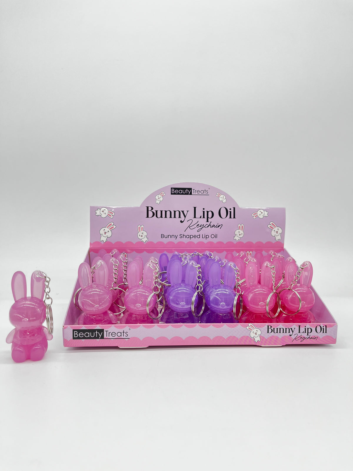 BEAUTY TREATS- BUNNY KEYCHAIN- LIP OIL- 24PCS