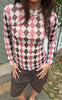 Say INA Copenhagen Bluse - Sophia Mesh - Brown / Pink Harlekin