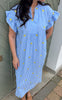Say INA Copenhagen Kjole - Winnie - Blue Striped W. Pineapple