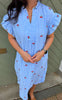 Say INA Copenhagen Kjole - Winnie - Blue Striped W. Cherries