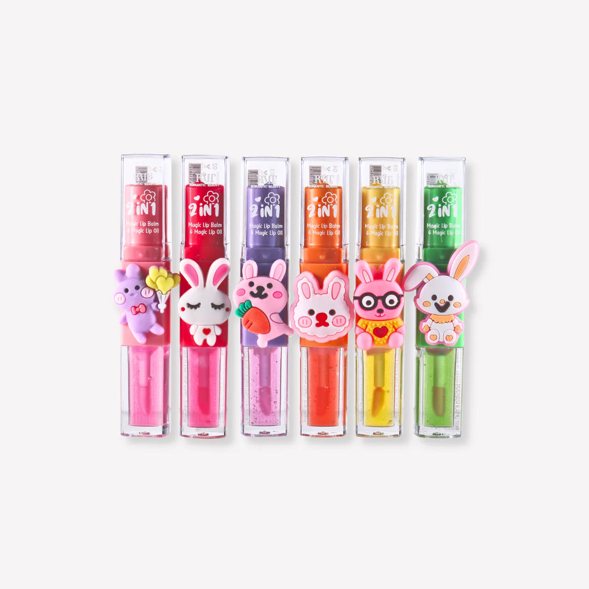 ROMANTIC BEAUTY- CUTE 2 IN 1- MAGIC LIP BALM AND LIP OIL- DISPLAY (24PCS)