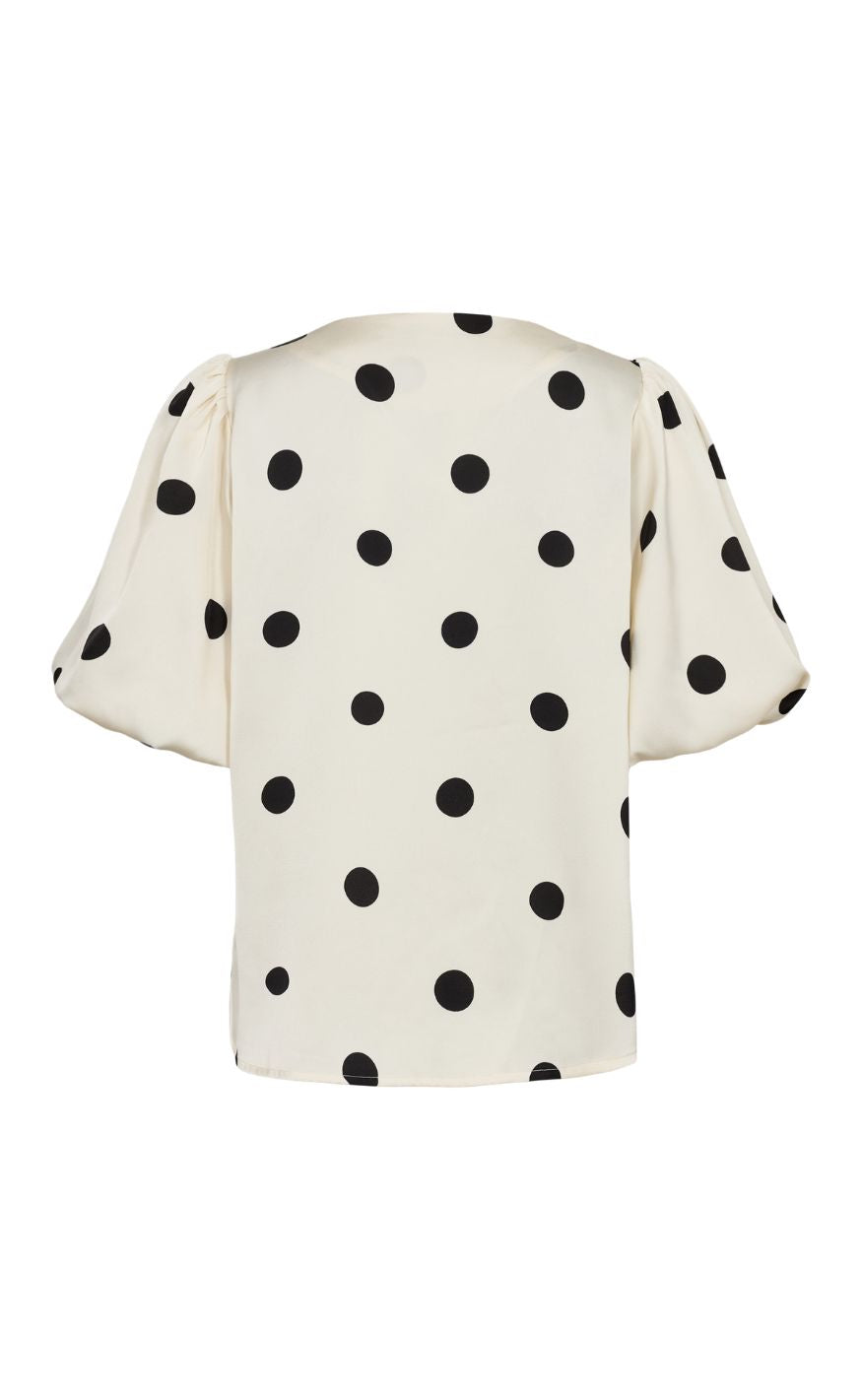 Liberté Bluse - Dotti - Creme Black Dot