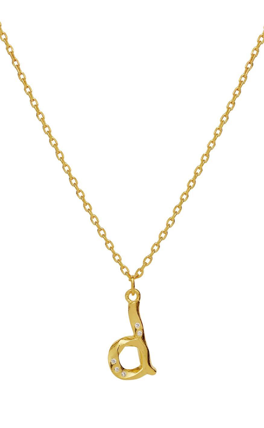 Maanesten Halskæde - D Alphabet - Gold Colour