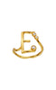 Maanesten Ring - E Alphabet - Gold Colour