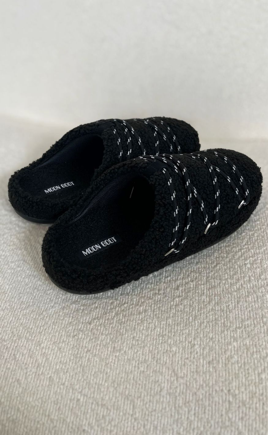 Moon Boots Slippers - Teddy - Black