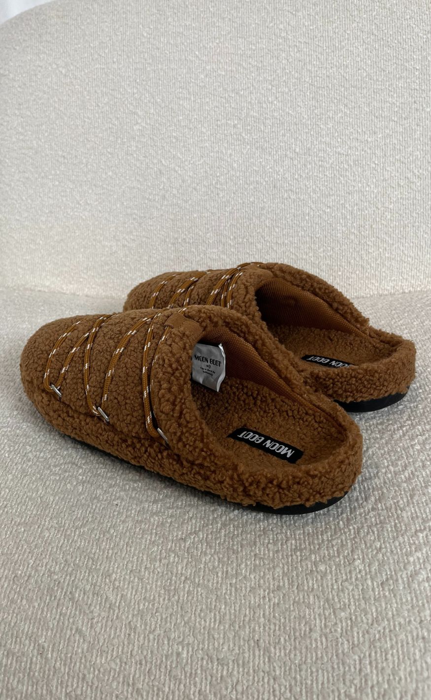 Moon Boots Slippers - Teddy - Cognac