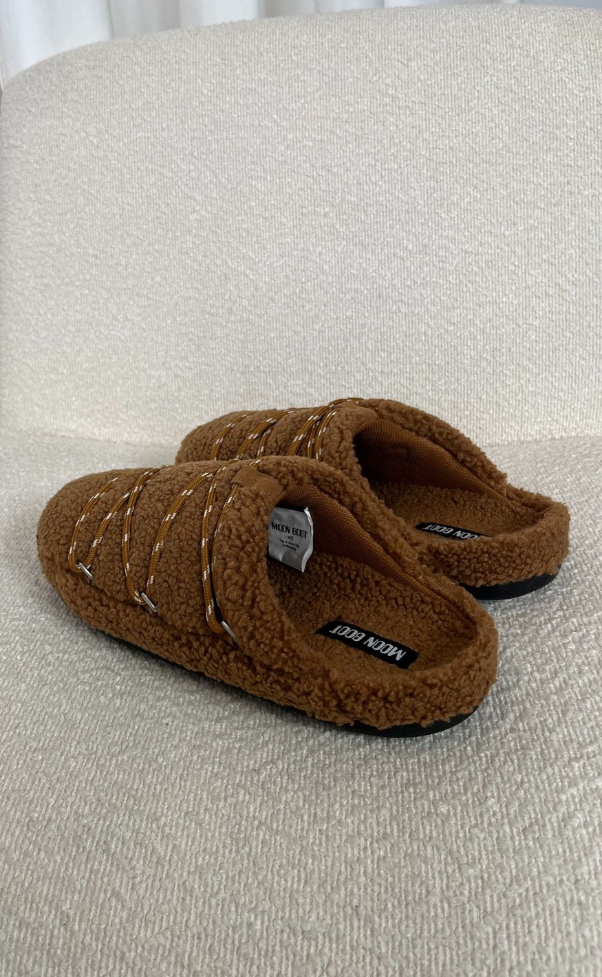 Moon Boots Slippers - Teddy - Cognac