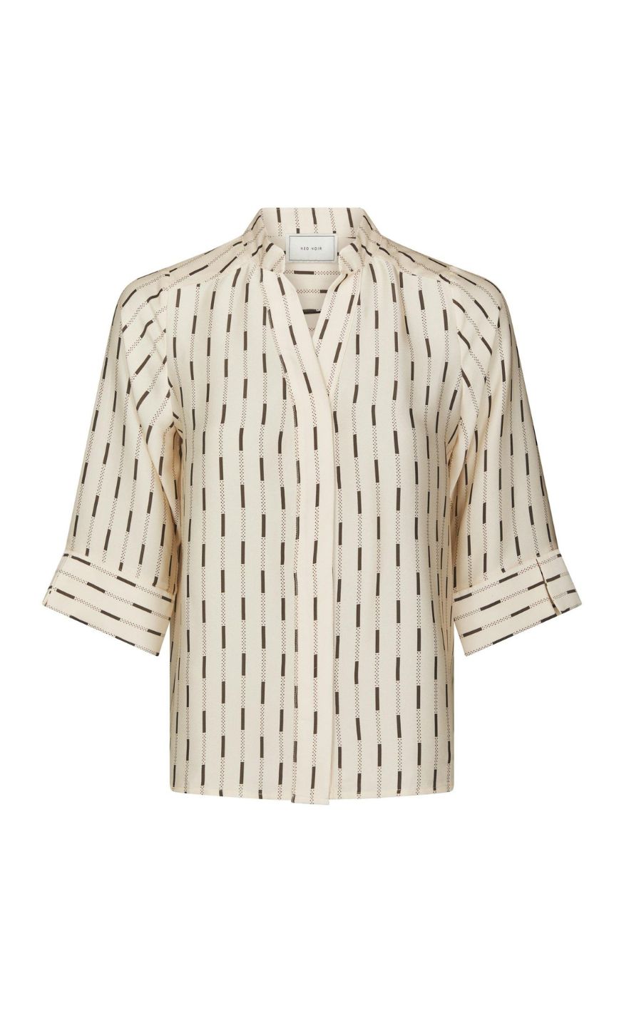 Neo Noir Bluse - Camile Print - Creme