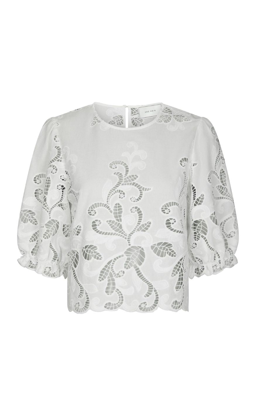 Neo Noir Bluse - Fia Embrodery - White