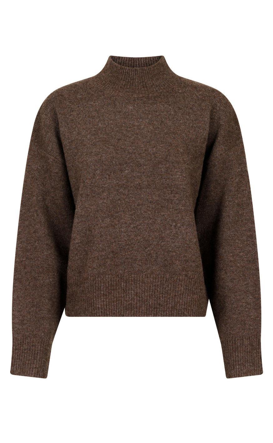Neo Noir Bluse - Paulina - Brown Melange