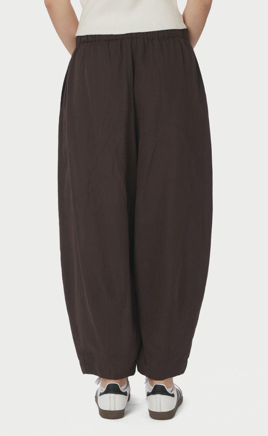 Neo Noir Bukser - Prina Linen - Dark Brown