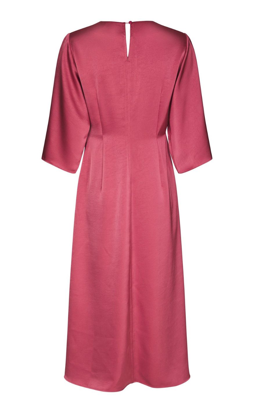 Neo Noir Kjole - Remara Heavy Sateen - Cherry Pink