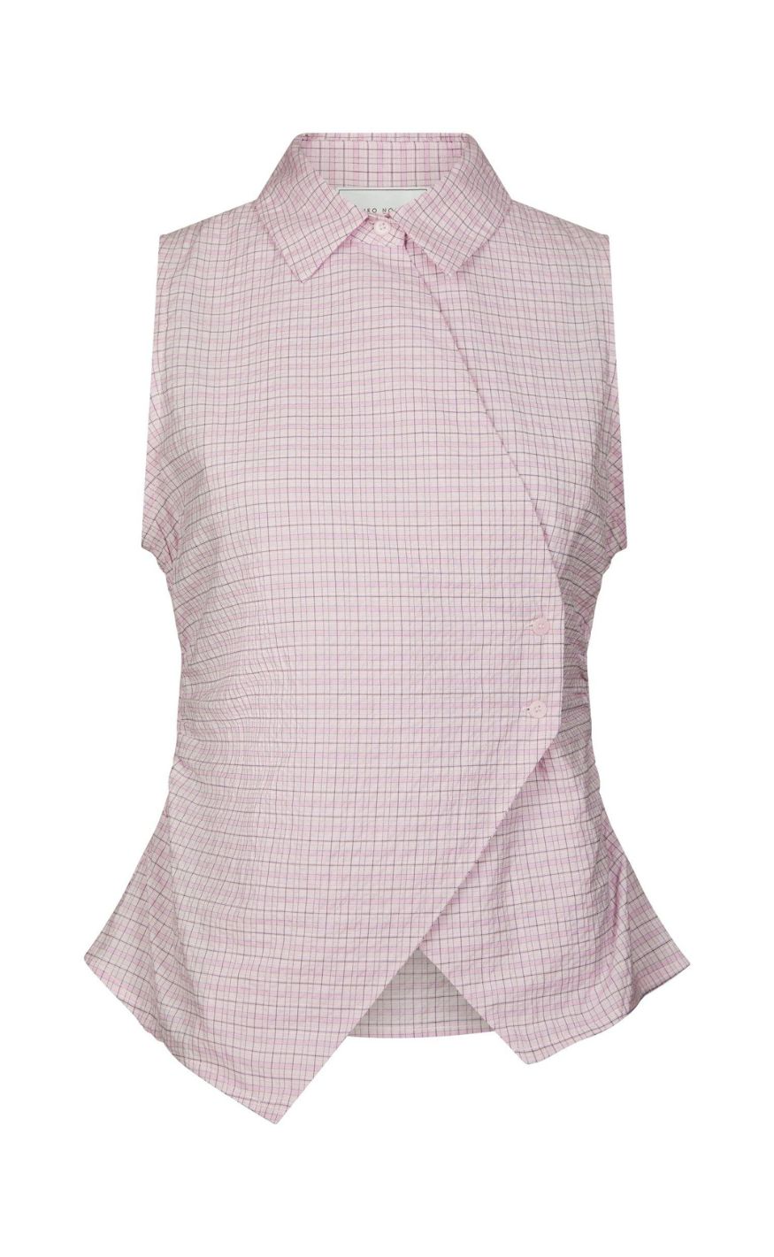 Neo Noir Top - Celest Check - Light Pink