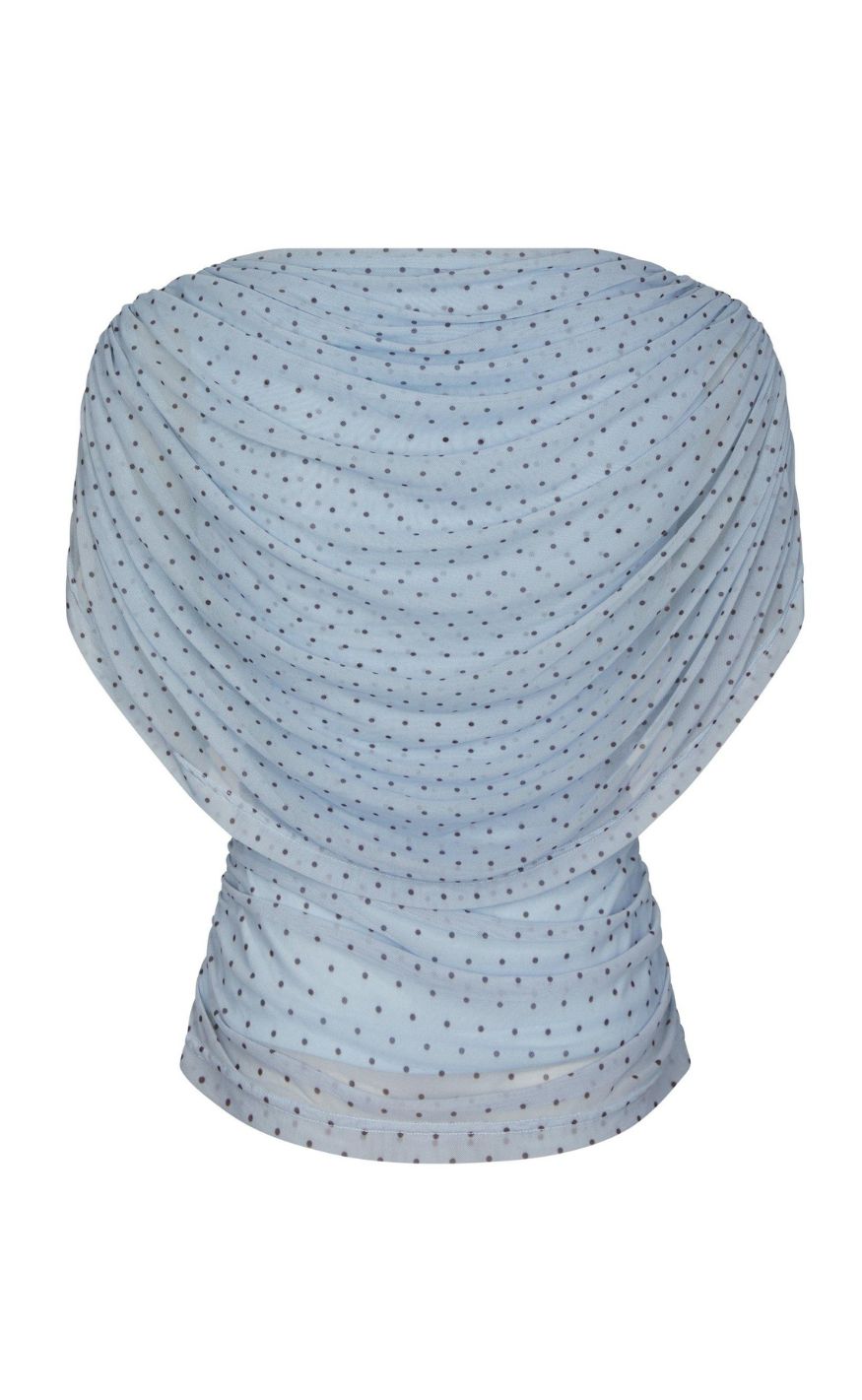 Neo Noir Top - Cottuna Dot - Light Blue