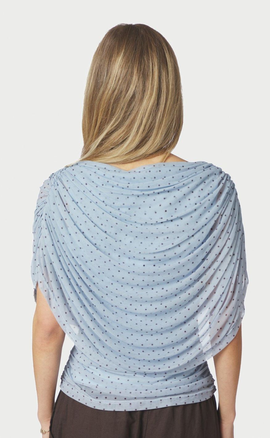 Neo Noir Top - Cottuna Dot - Light Blue