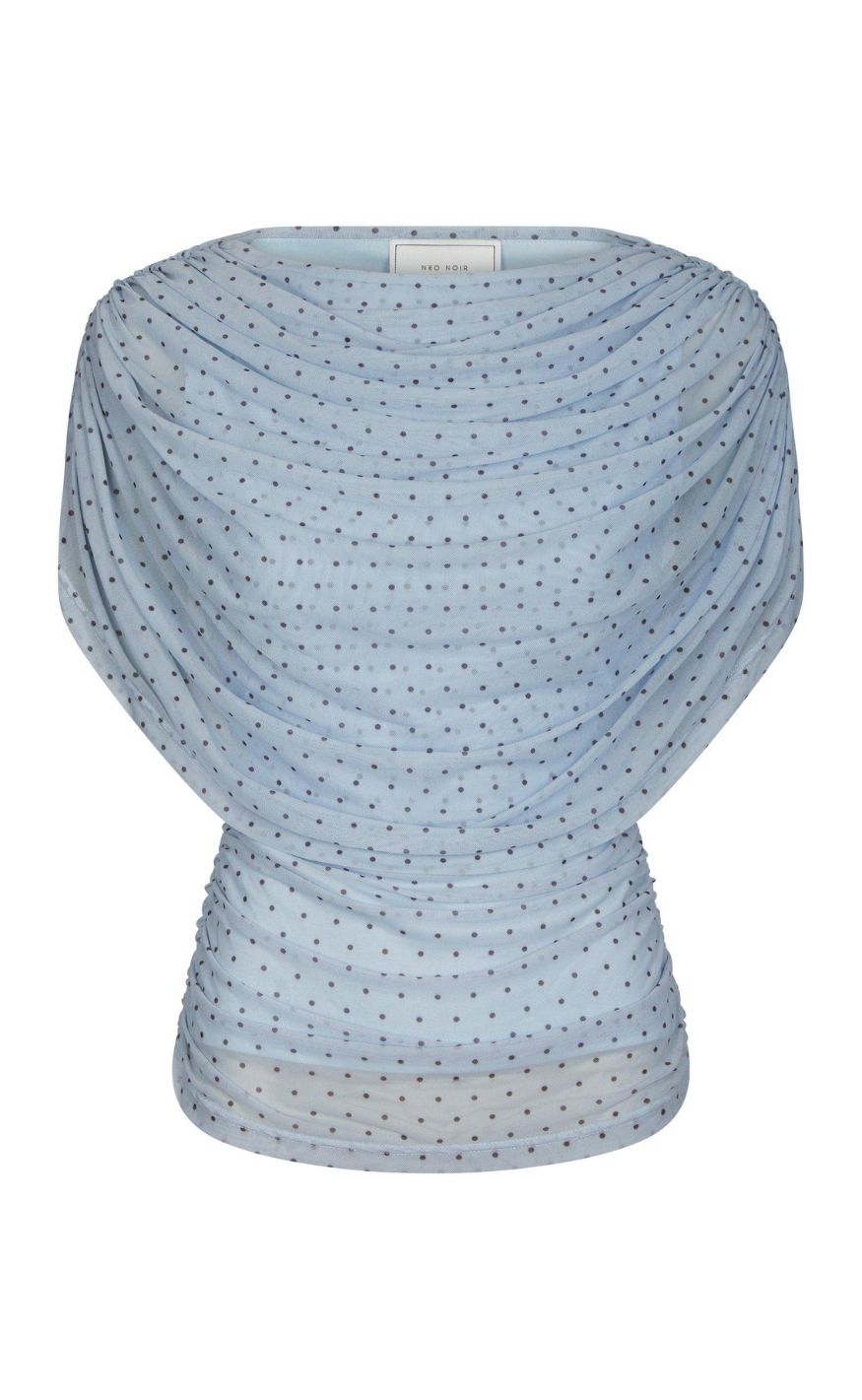 Neo Noir Top - Cottuna Dot - Light Blue