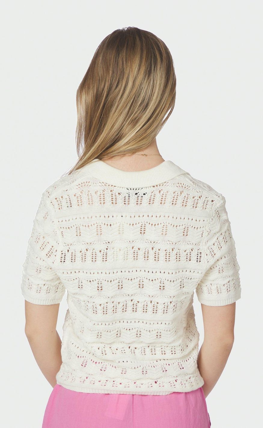 Neo Noir Top - Marisini Stich Polo - Off White