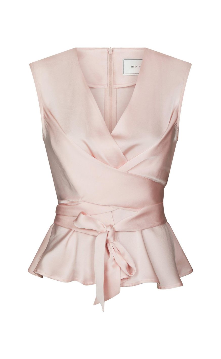 Neo Noir Top - Risetta Heavy Sateen - Light Pink
