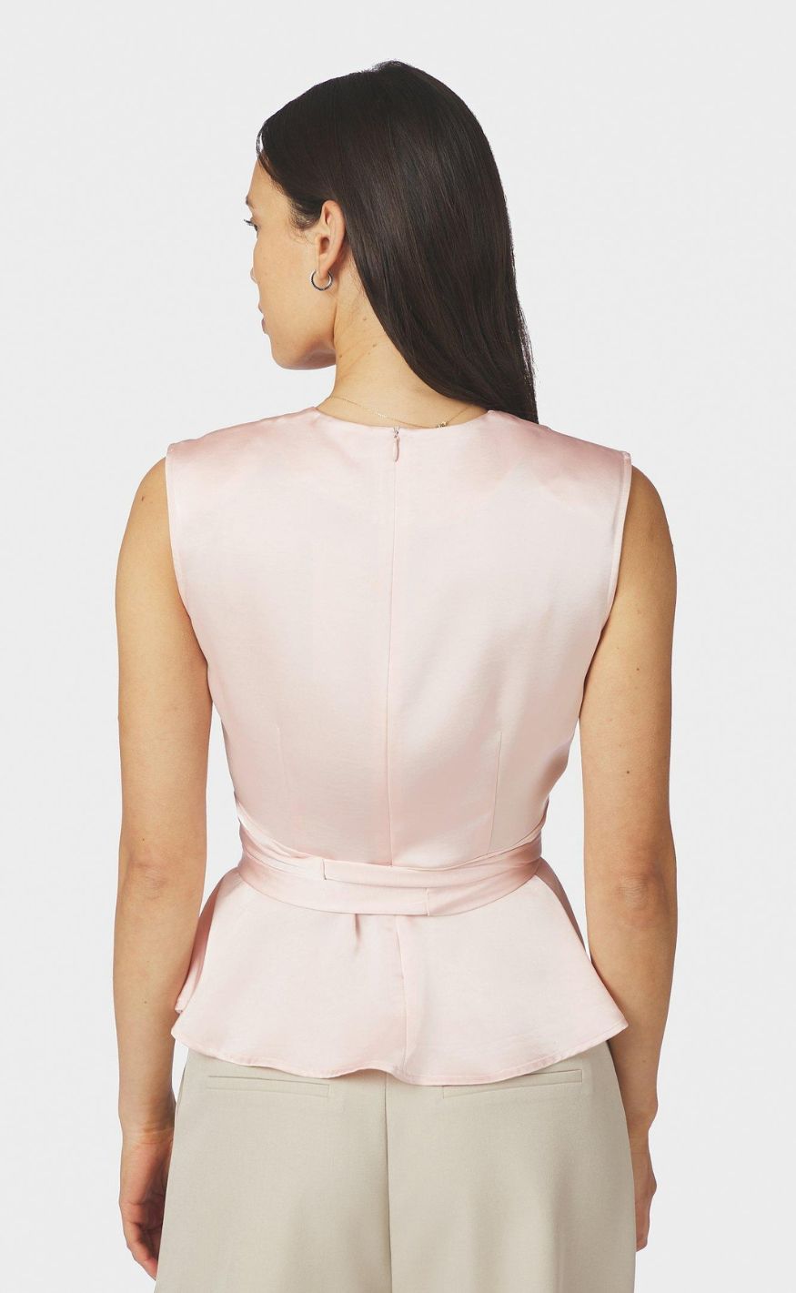 Neo Noir Top - Risetta Heavy Sateen - Light Pink