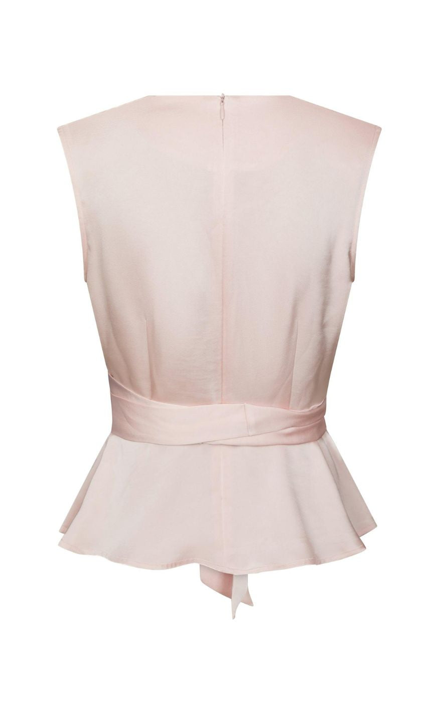 Neo Noir Top - Risetta Heavy Sateen - Light Pink