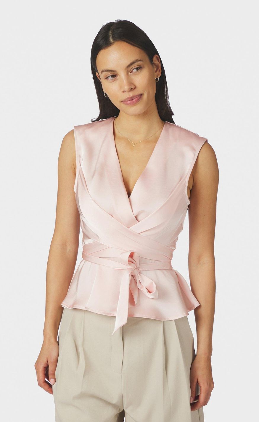 Neo Noir Top - Risetta Heavy Sateen - Light Pink