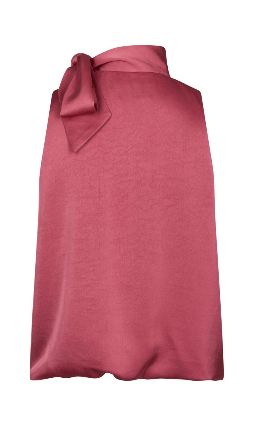 Neo Noir Top - Veda Heavy Sateen - Cherry Pink