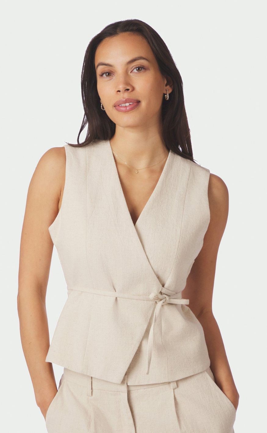 Neo Noir Vest - Samara Ramie - Natural