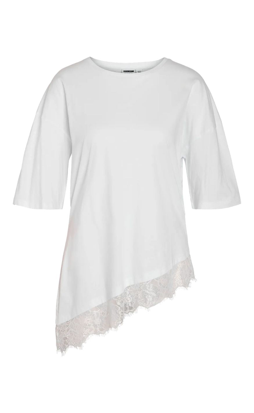 Noisy May T-shirt - Easy Lace - White