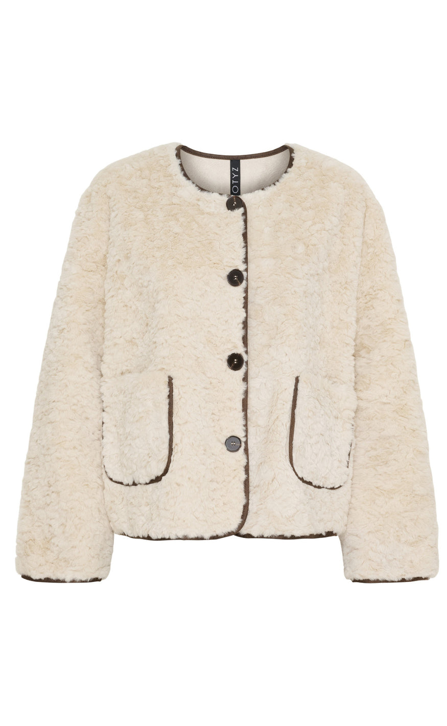 Notyz Jakke - Faux Fur Bonded - Beige