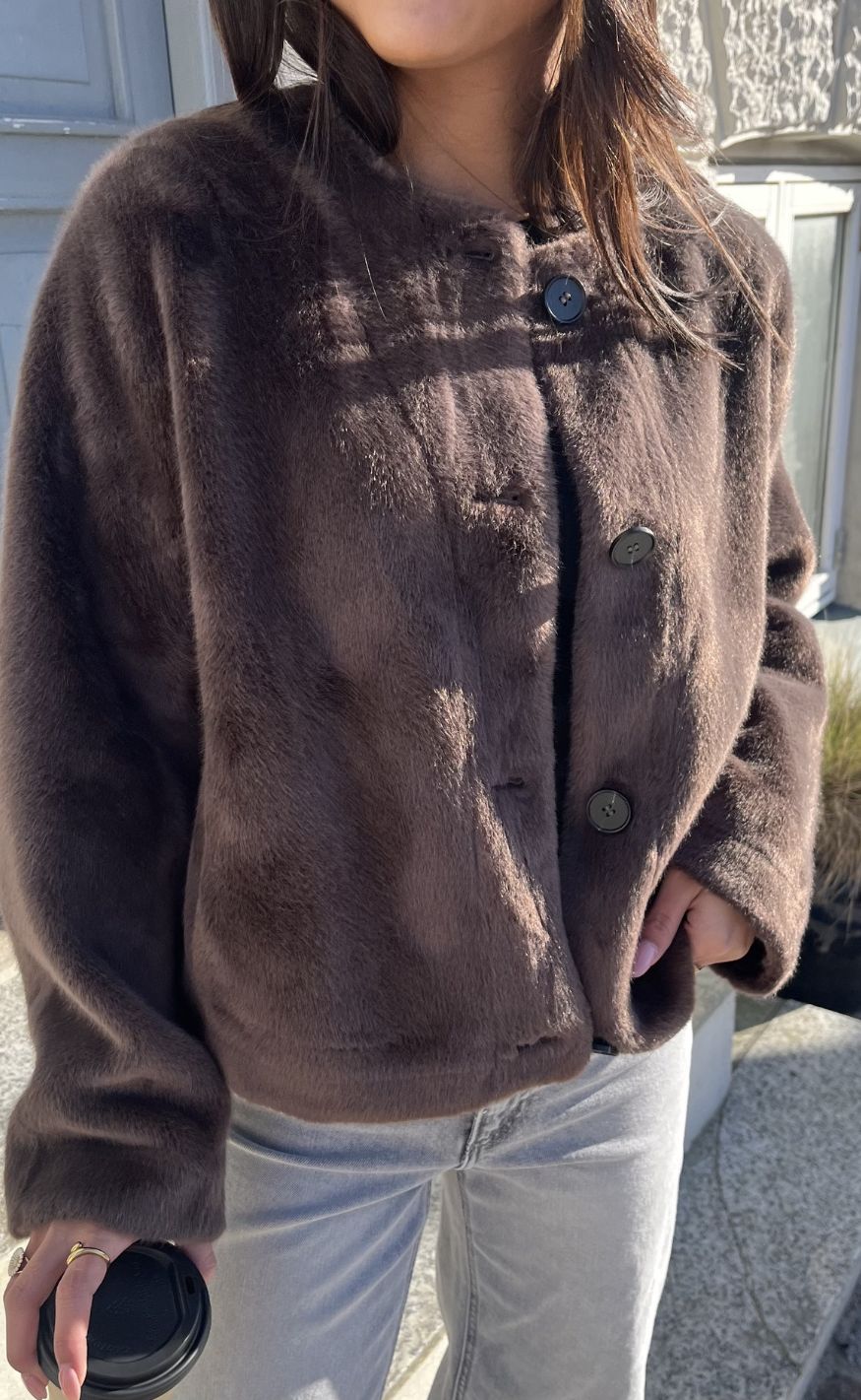Notyz Jakke - Faux Fur - Dark Brown
