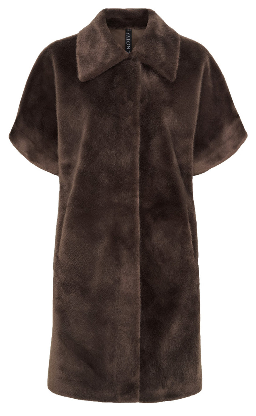 Notyz Jakke - Faux Fur Long - Dark Brown